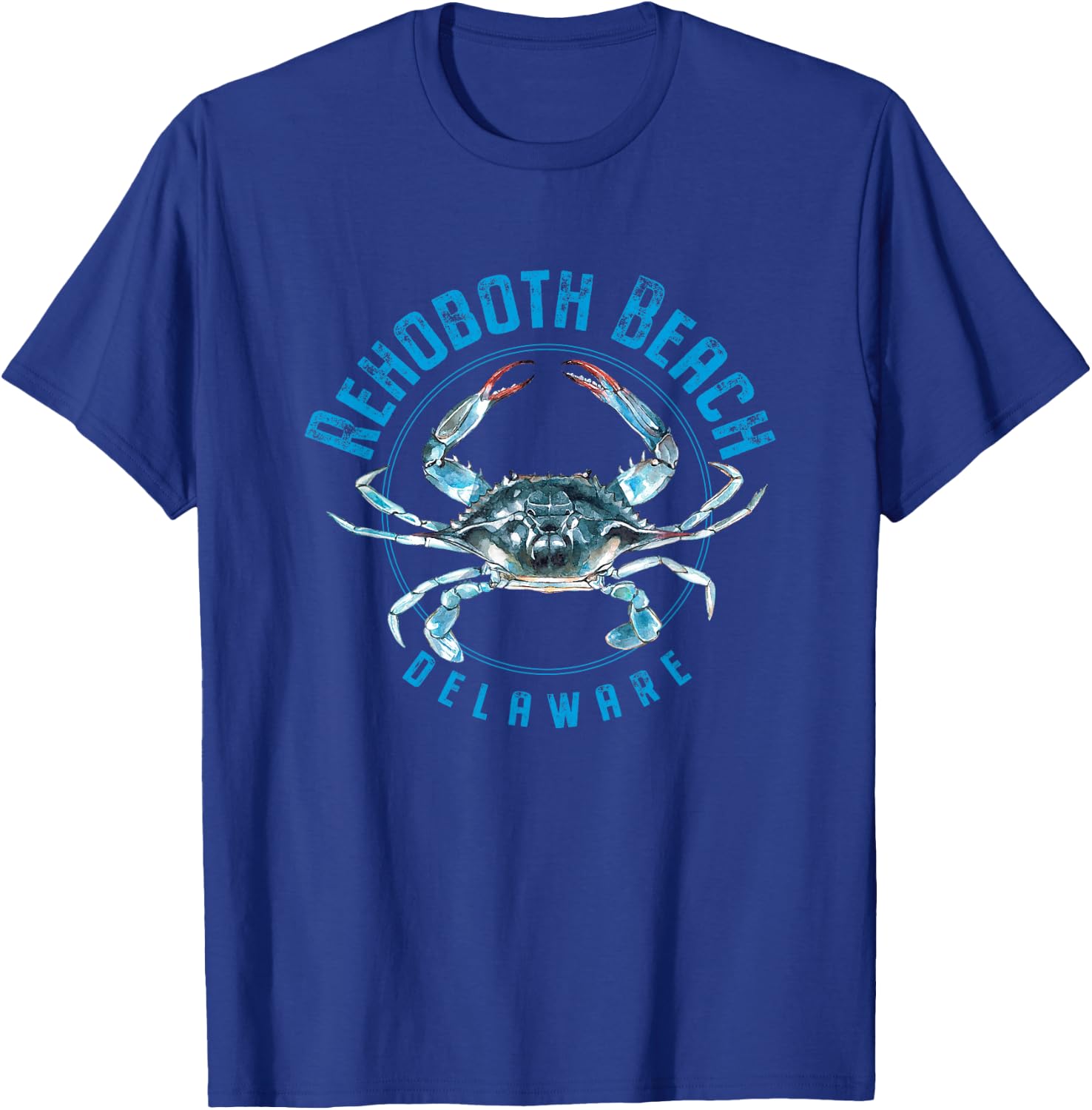 Rehoboth Beach Delaware Blue Crab Design T-Shirt - T-Shirt | Royal