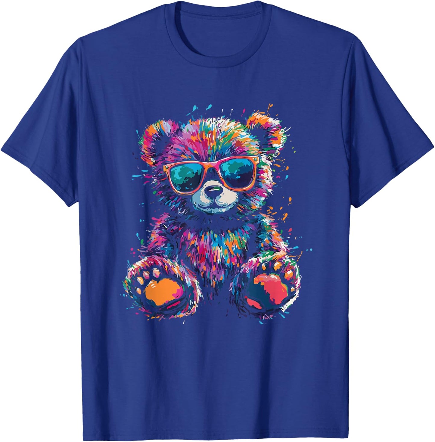 Cool Colourful Bear with Sunglasses T-Shirt - T-Shirt | Royal