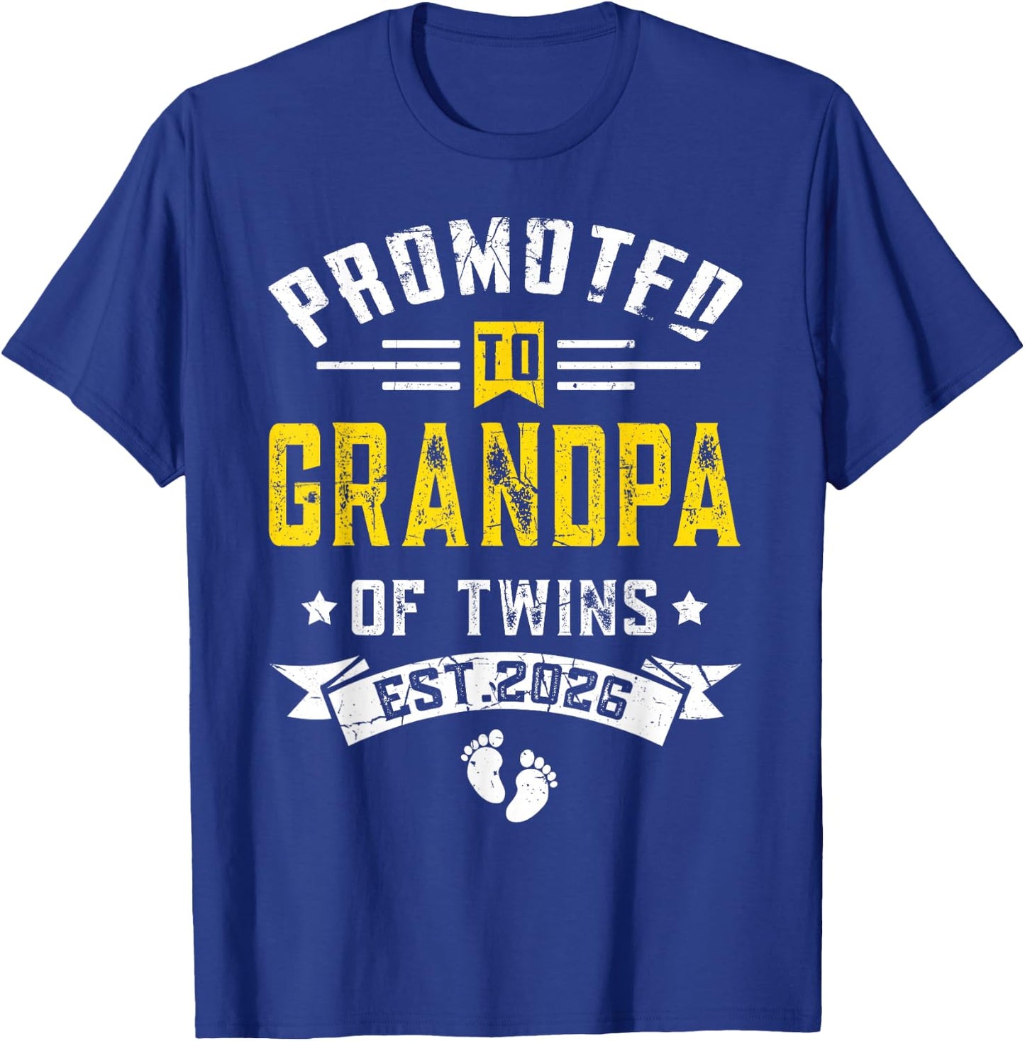 Promoted To Grandpa Of Twins Est. 2026 T-Shirt - T-Shirt | Royal