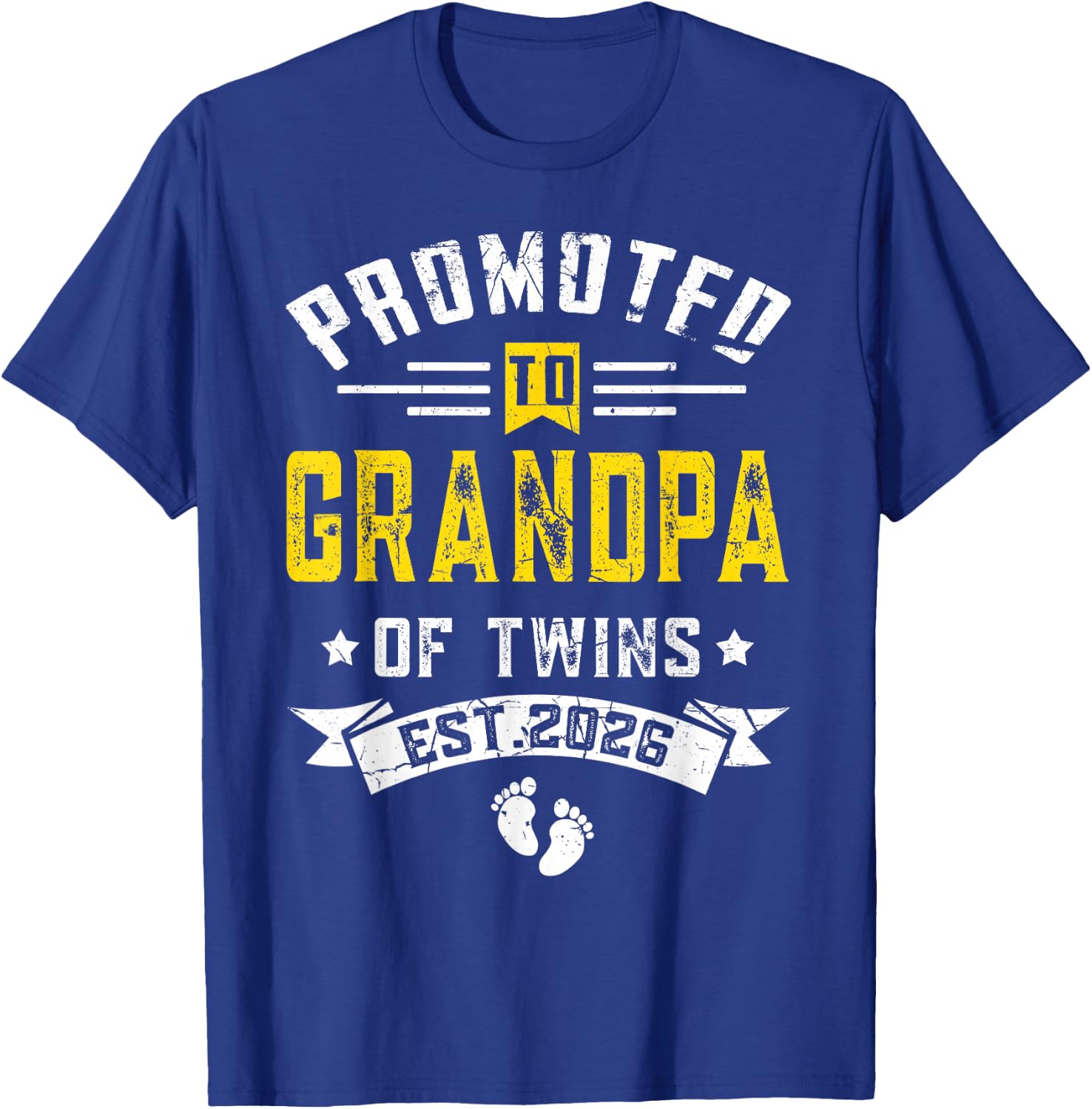 Promoted To Grandpa Of Twins Est. 2026 T-Shirt - T-Shirt | Royal
