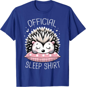 Hedgehog Official Sleep Shirt Pajama Animal Night T-Shirt - T-Shirt | Royal