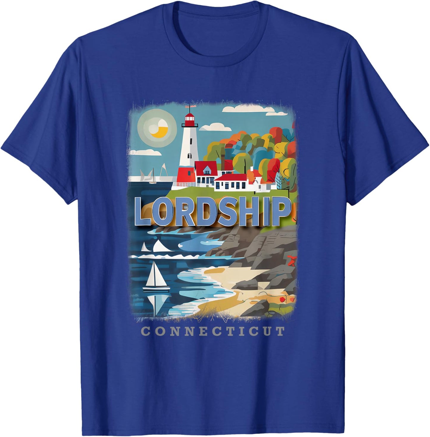 Lordship Connecticut Stratford CT Coastal Charm SD866 T-Shirt - T-Shirt | Royal