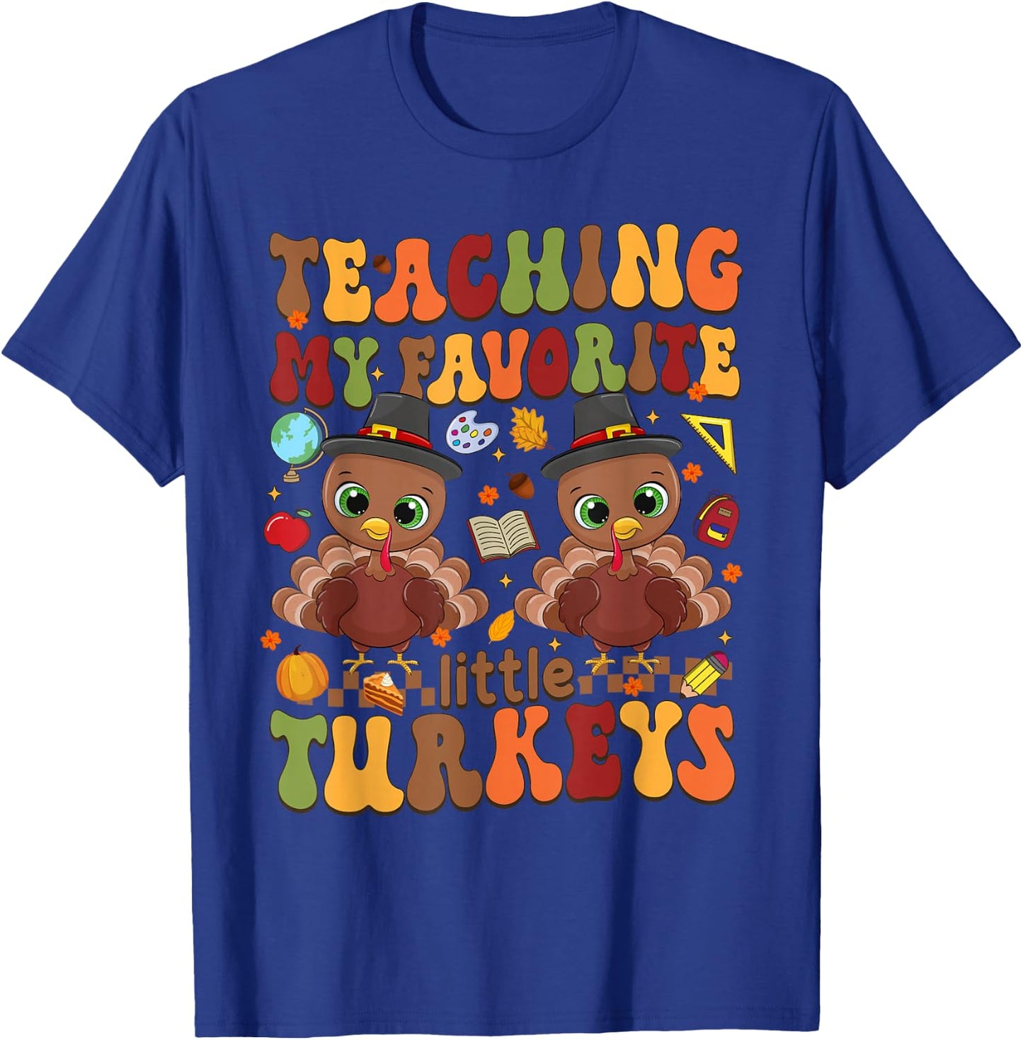 Thanksgiving Teachers - -Adults, Kids - Black - Short Sleeve - - Size: Small T-Shirt - T-Shirt | Royal