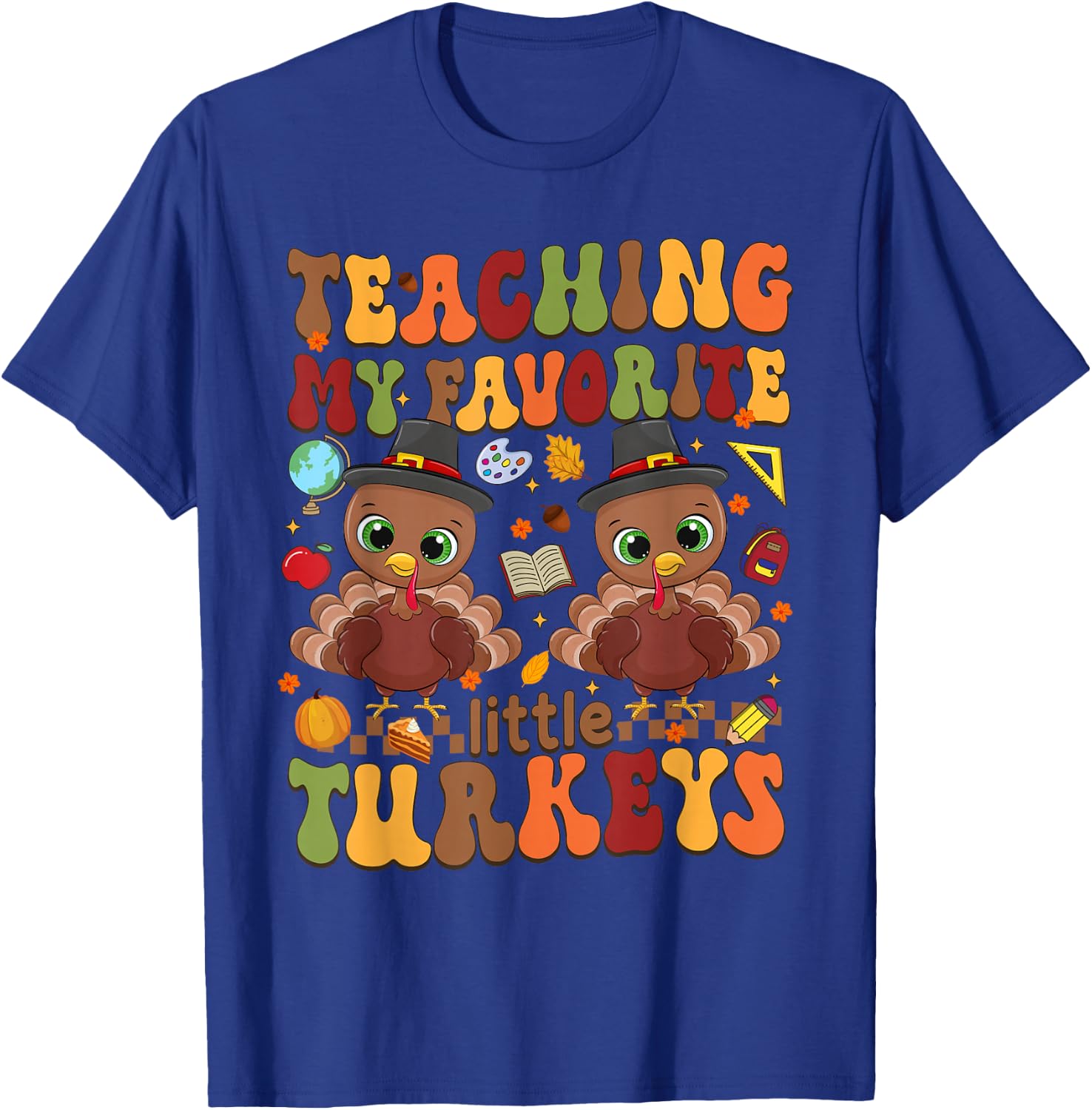 Thanksgiving Teachers - -Adults, Kids - Black - Short Sleeve - - Size: Small T-Shirt - T-Shirt | Royal