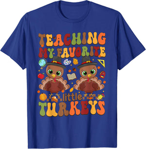 Thanksgiving Teachers - -Adults, Kids - Black - Short Sleeve - - Size: Small T-Shirt - T-Shirt | Royal