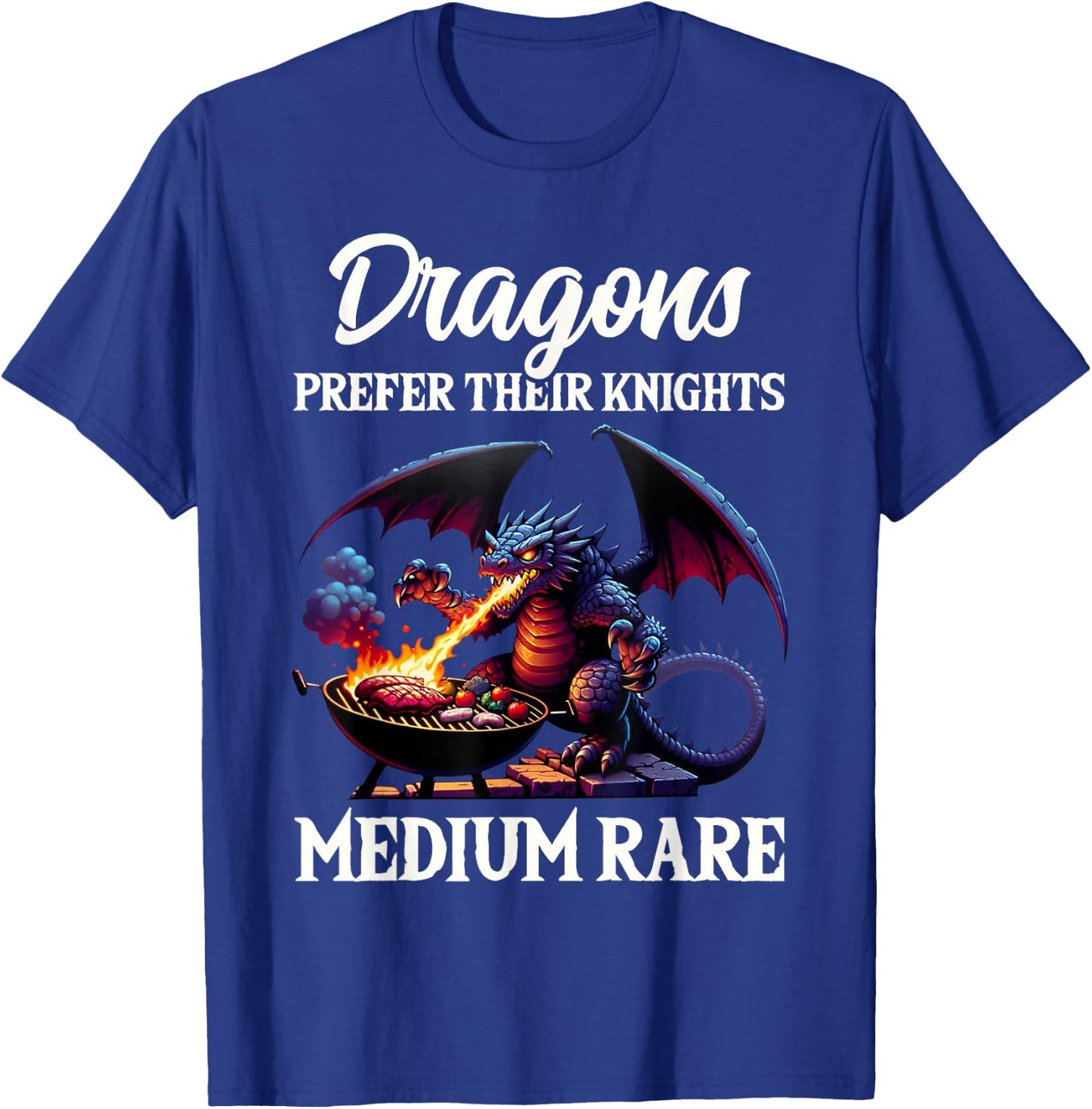 Funny Renaissance Festival Dragons Prefer Knights Design T-Shirt - T-Shirt | Royal