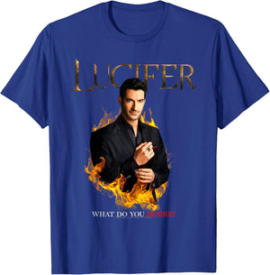 Lucifer What Do You Desire? , black T-Shirt - T-Shirt | Royal