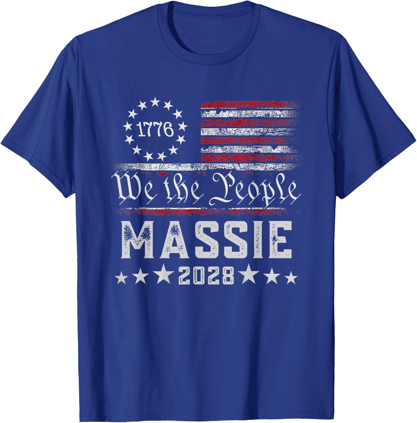 Massie 2028 for President Thomas Massie 2028 Us Flag Vintage T-Shirt - T-Shirt | Royal