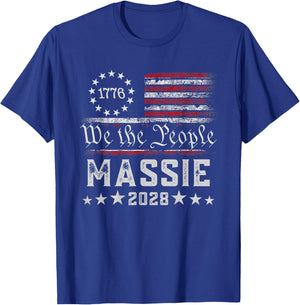 Massie 2028 for President Thomas Massie 2028 Us Flag Vintage T-Shirt - T-Shirt | Royal