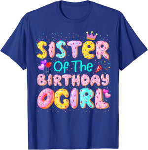 Sister Of The Birthday Girl Sweet Donut Matching Family Bday T-Shirt - T-Shirt | Royal