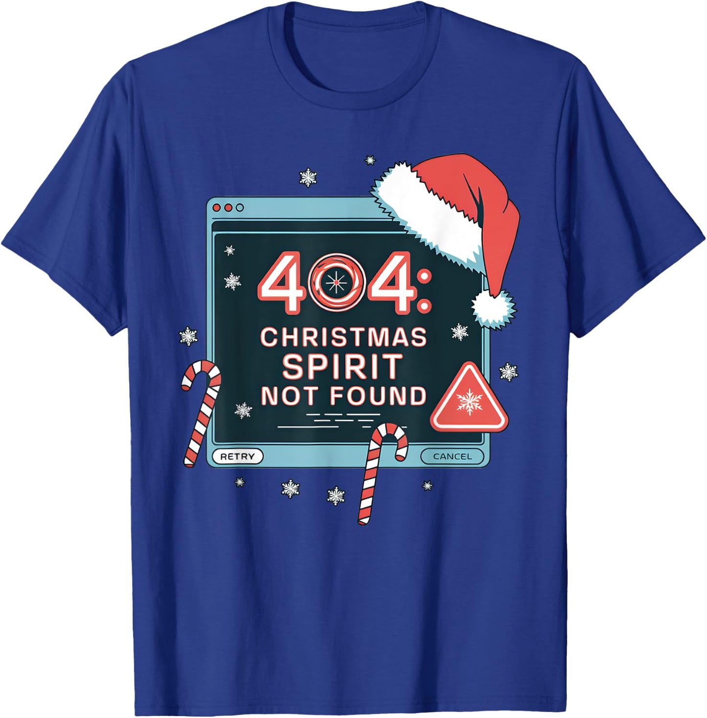 404 Error Christmas Spirit Not Found Tech Support IT Geeks T-Shirt - T-Shirt | Royal