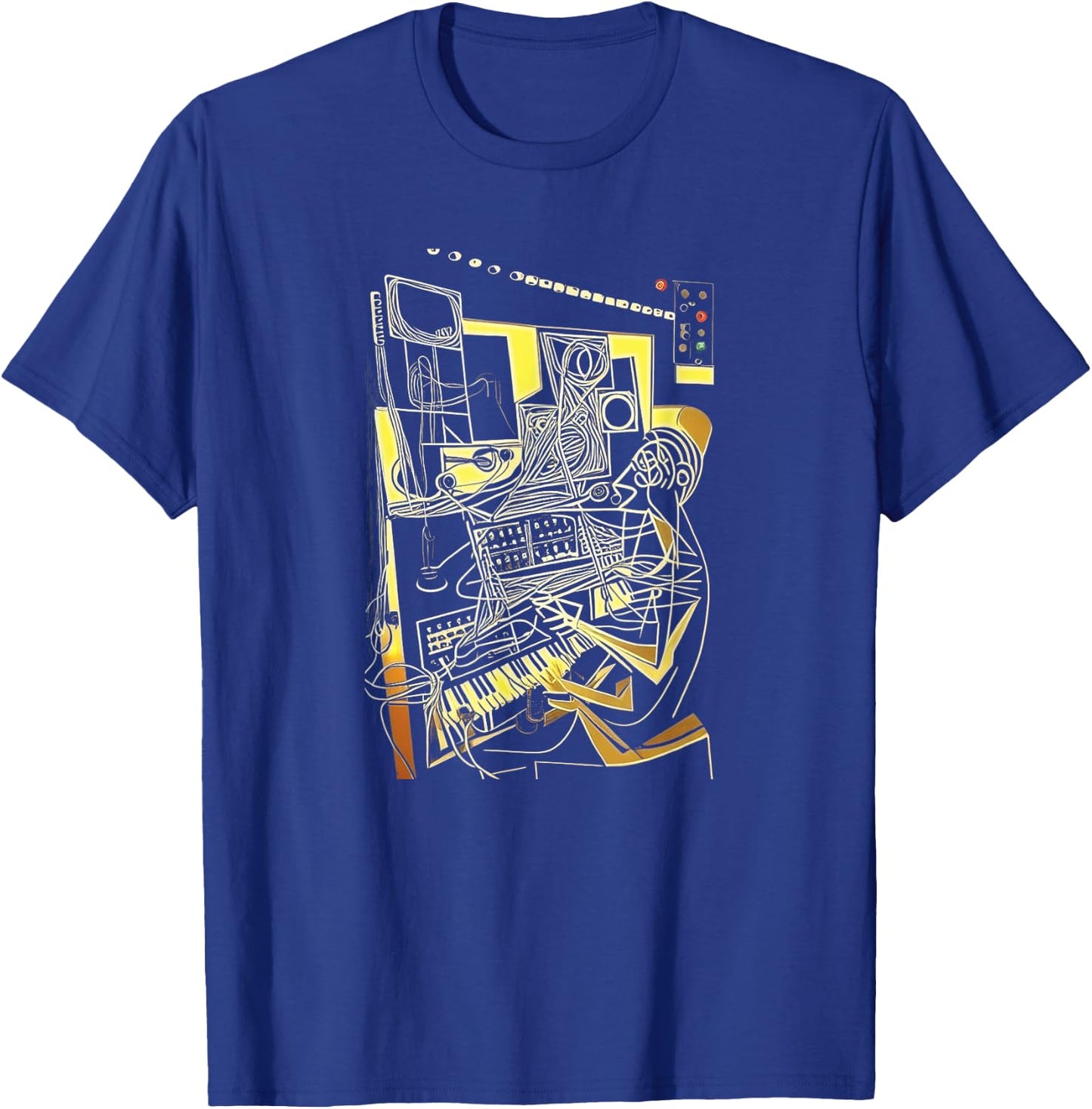 Analog Vintage Modular Synthesizer T-Shirt - T-Shirt | Royal