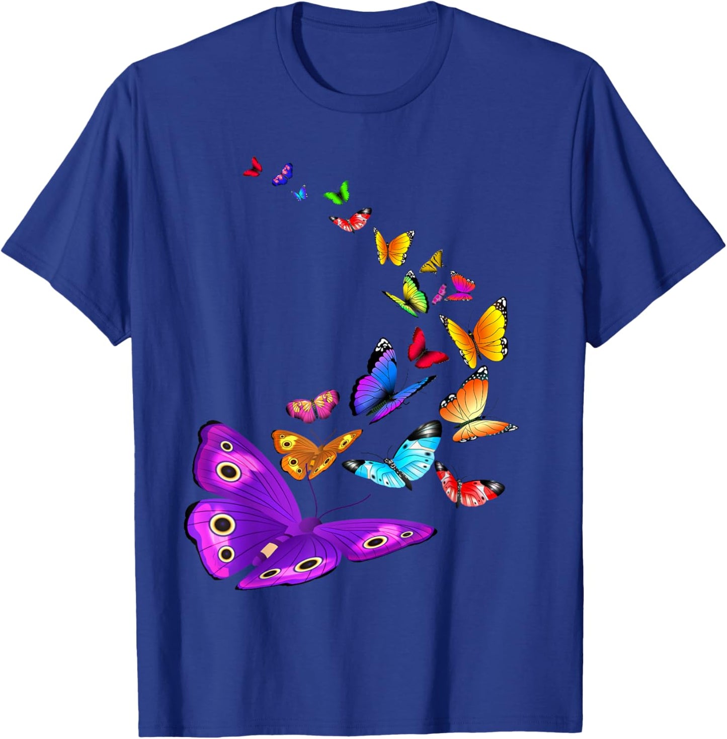 Butterfly T Shirt Flying Butterfly Wings Shirt T-Shirt - T-Shirt | Royal
