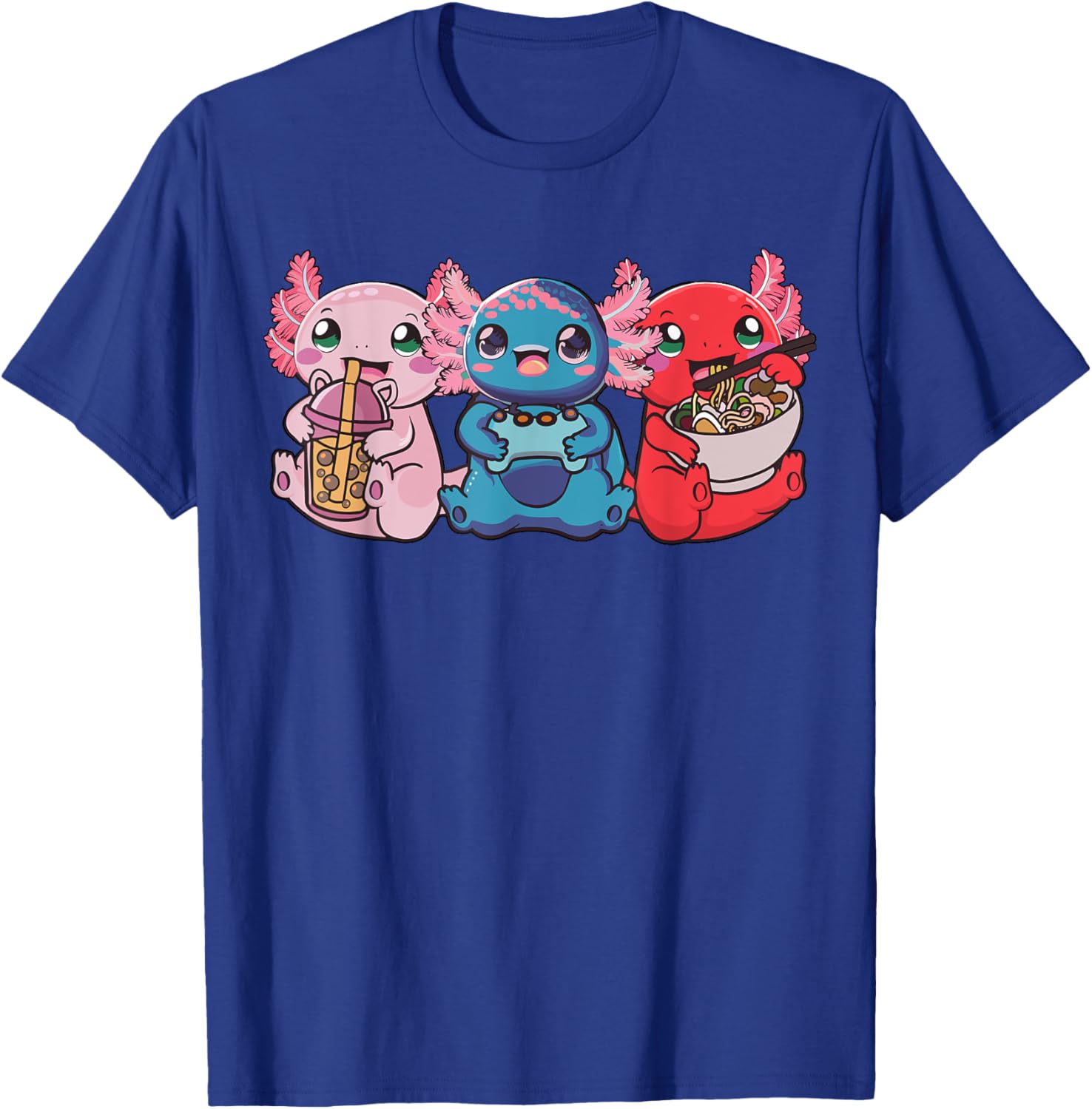 Axolotl Boba Tea Bubble Tea Gaming Gamer Ramen Axolotl T-Shirt - T-Shirt | Royal