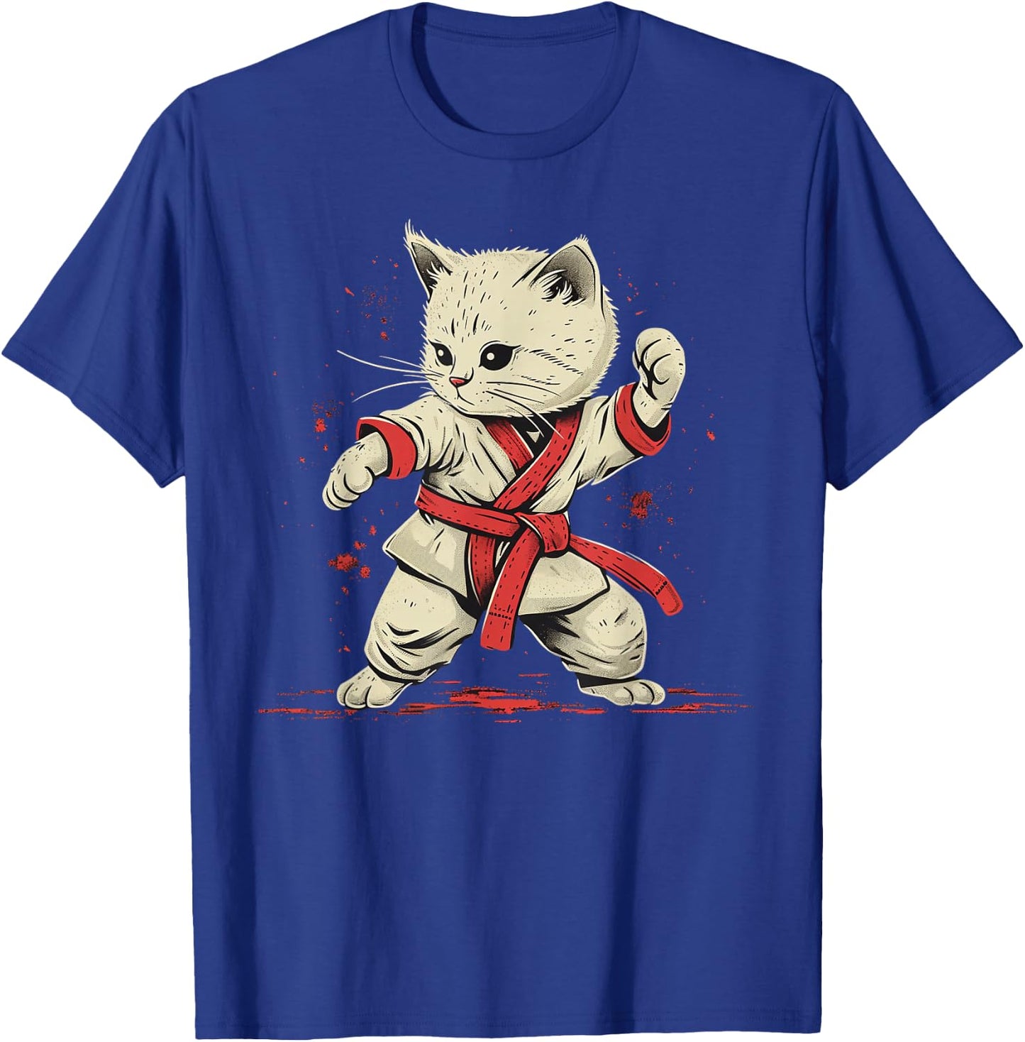 Karate Herren Damen & Kinder Katze Karateka T-Shirt - T-Shirt | Royal