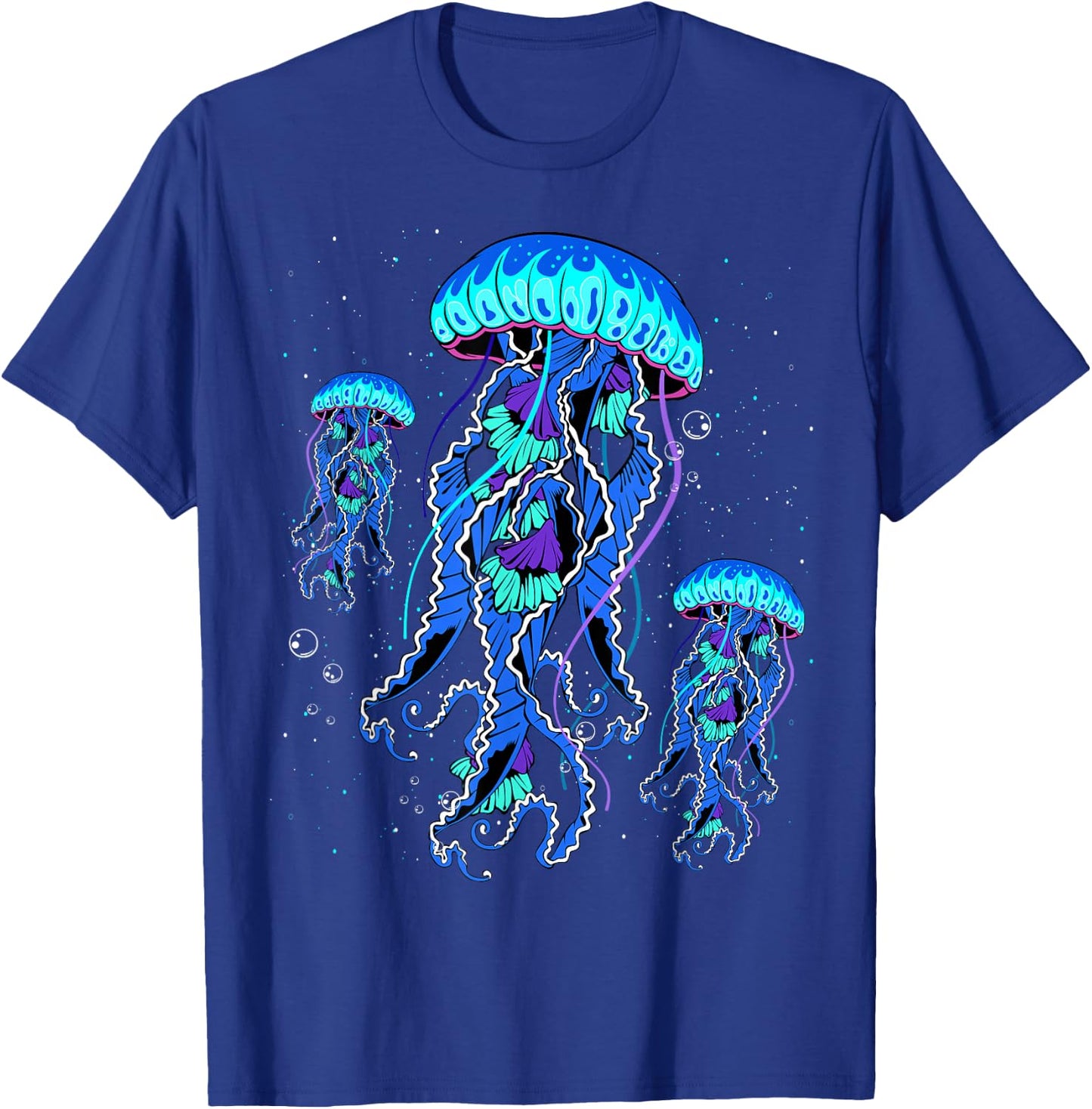 Jellyfish Medusa Jellies Blue Marine Sea Ocean Diver Surfer , black T-Shirt - T-Shirt | Royal