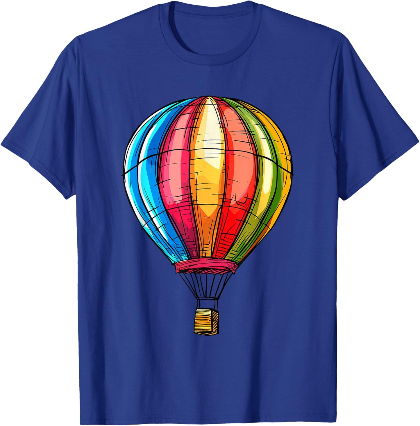Hot Air Balloon , black T-Shirt - T-Shirt | Royal