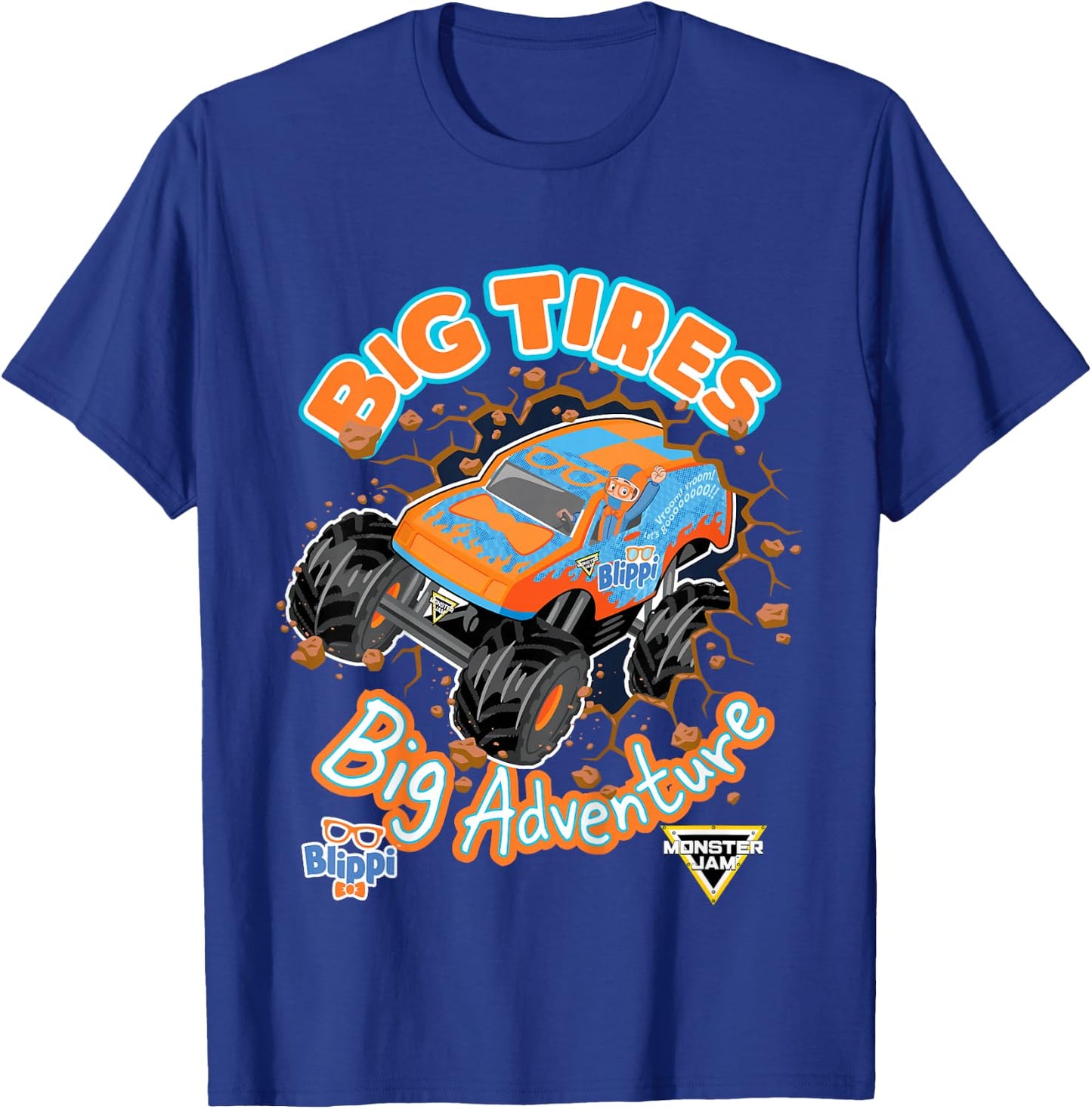 Kids Blippi Big Tires Big Adventure T-Shirt - T-Shirt | Royal