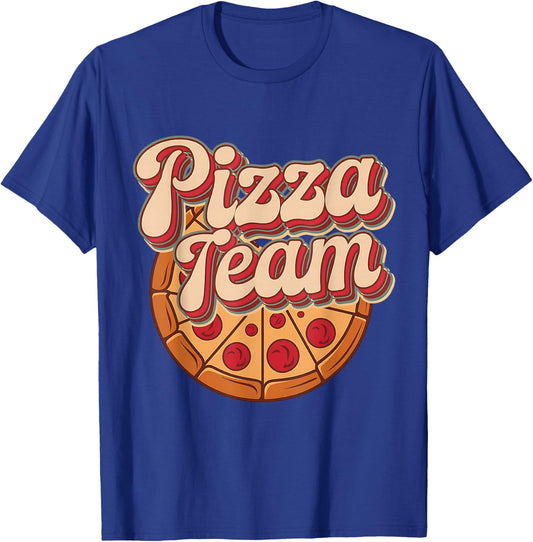 Pizza Team Retro Vintage Family Assorted Italian Food T-Shirt - T-Shirt | Royal