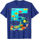 5th Birthday Party 5 Year Old Sea Fish Aquarium Birthday Boy T-Shirt - T-Shirt | Royal