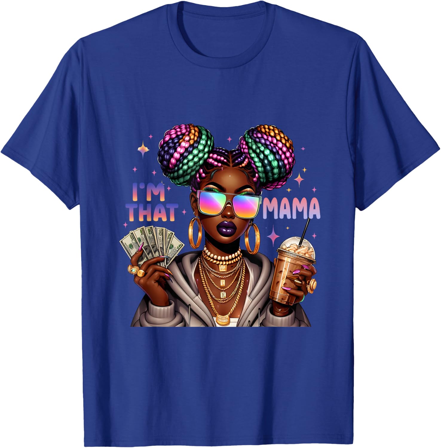 African American Melanin I'm That Mama Afro Queen T-Shirt - T-Shirt | Royal