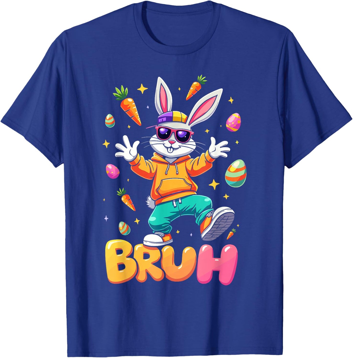 Bruh Easter Bunny Cool Dabbing Outfit Men Kids Toddler Boys T-Shirt - T-Shirt | Royal