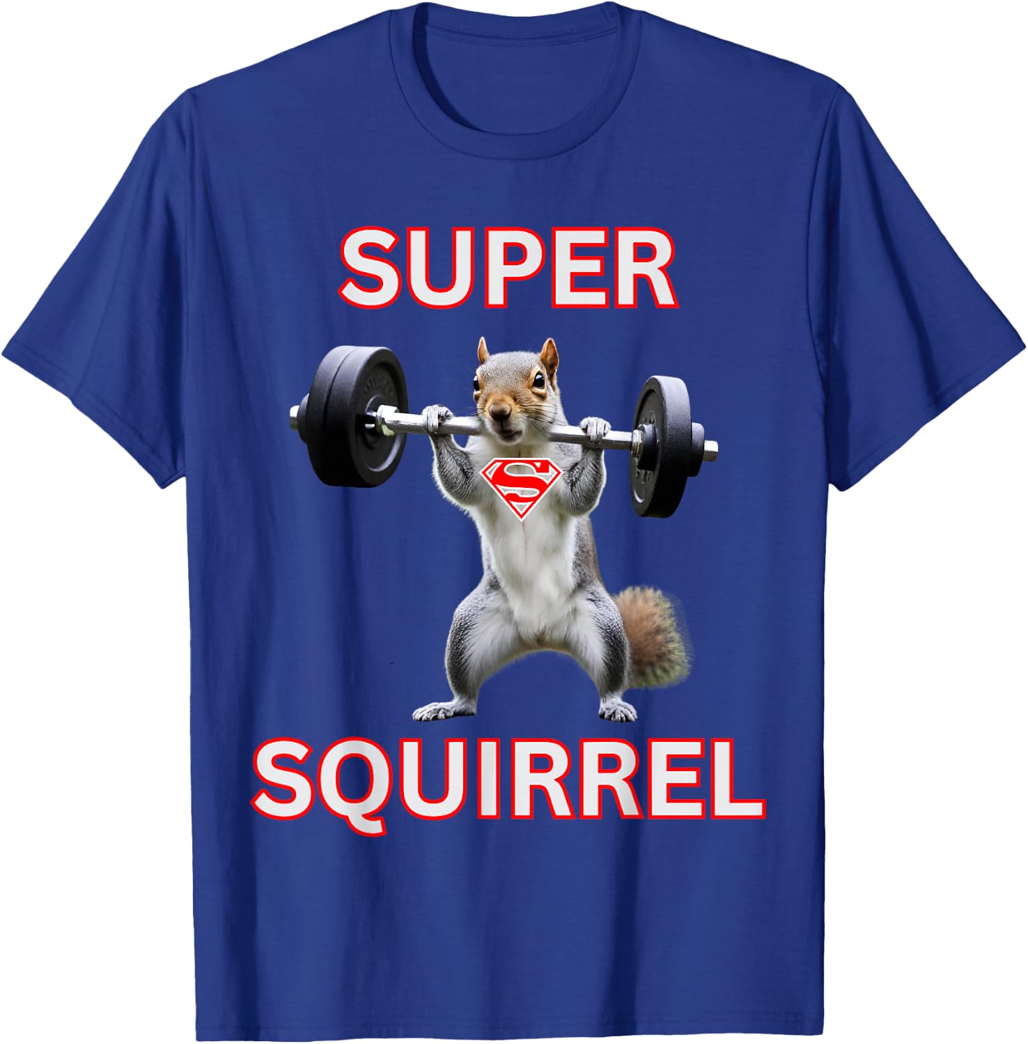 Super Squirrel Weightlifter Squirrel Superhero Costume T-Shirt - T-Shirt | Royal