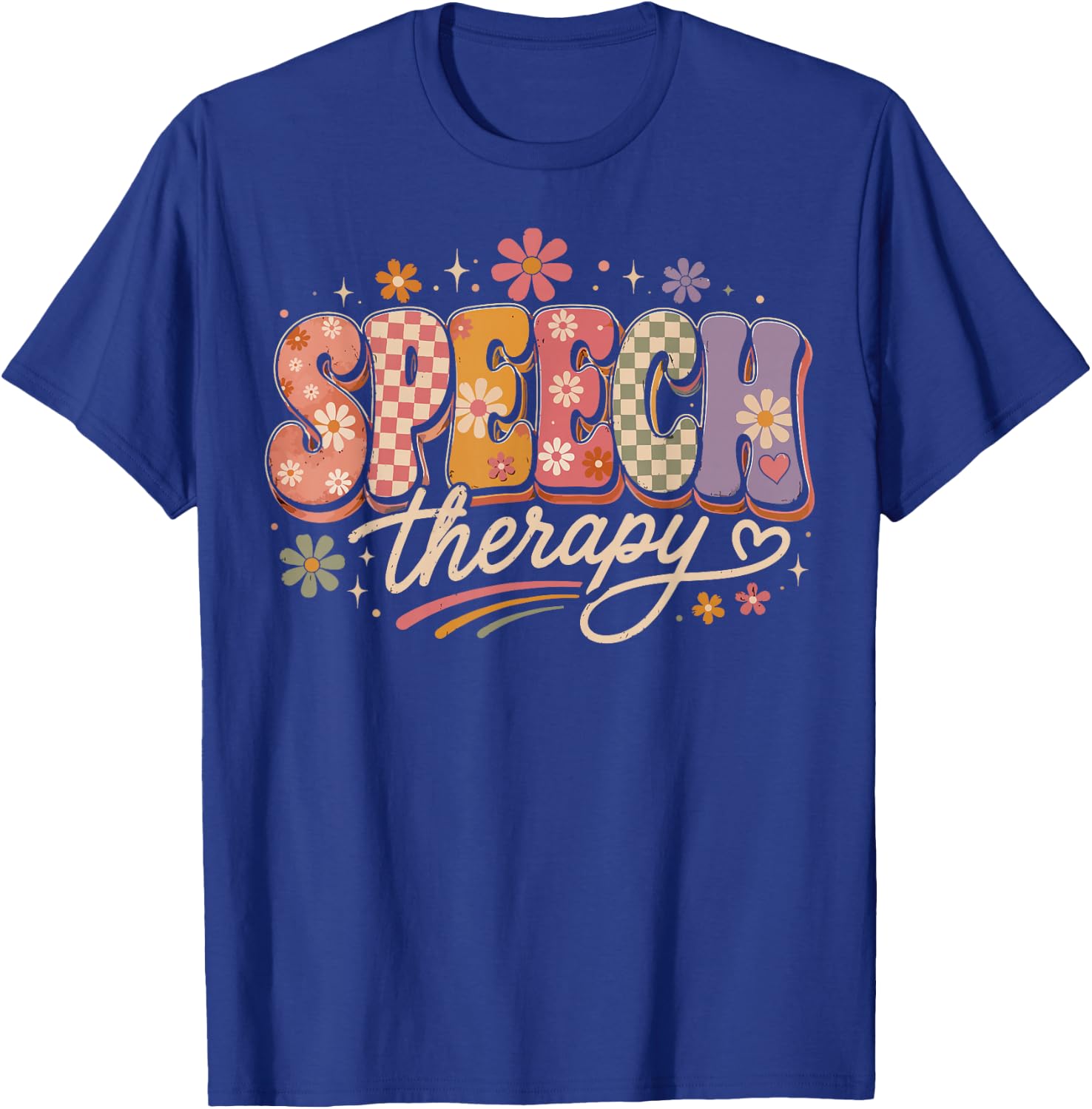 Cute Speech Therapy Speech Language Pathologist SLP Floral T-Shirt - T-Shirt | Royal