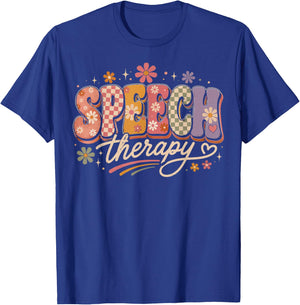 Cute Speech Therapy Speech Language Pathologist SLP Floral T-Shirt - T-Shirt | Royal