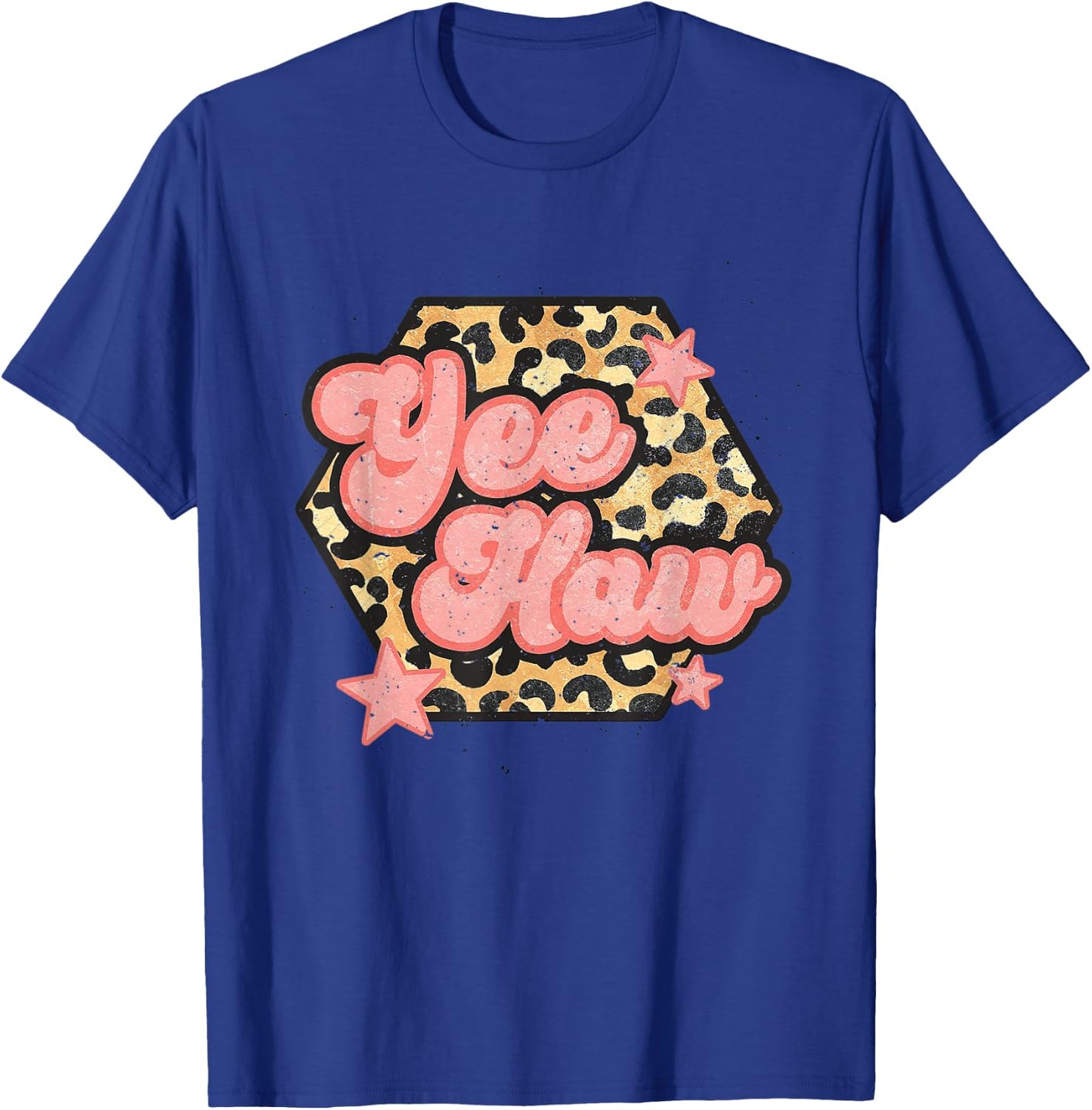Yee Haw Howdy Rodeo Western Country Yeehaw Cowgirl Leopard T-Shirt - T-Shirt | Royal