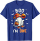 Boo I'm One Ghost 1st Birthday Halloween Boy Kids Groovy T-Shirt - T-Shirt | Royal