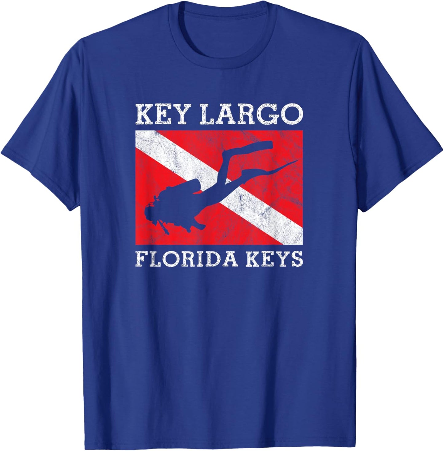 Key Largo Florida Scuba Dive Flag Souvenir T-Shirt - T-Shirt | Royal