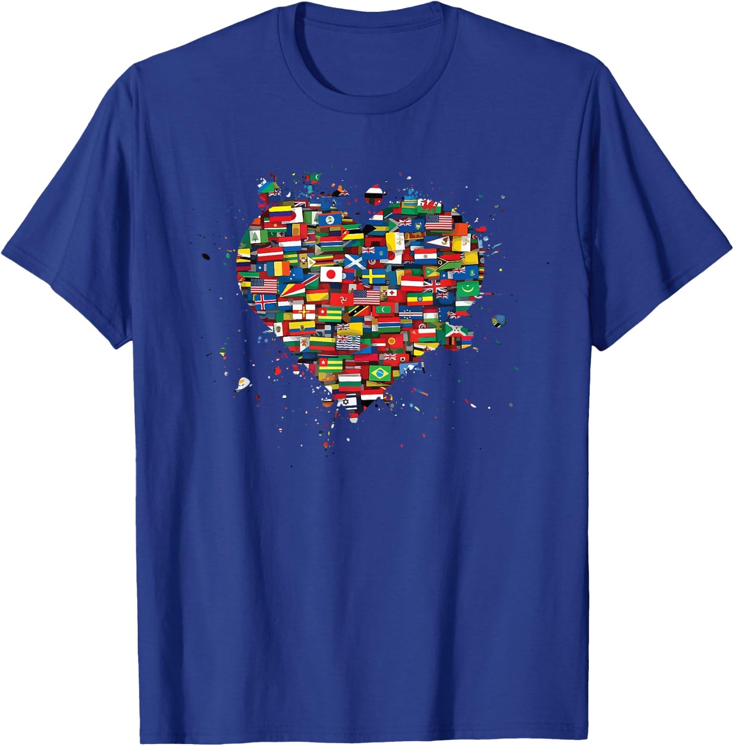 Flags of The Countries of The World International Heart T-Shirt - T-Shirt | Royal