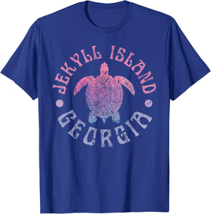 Jekyll Island Georgia Sea Turtle Beach Summer Ocean Cute Men Women Girls Kids T-Shirt - T-Shirt | Royal