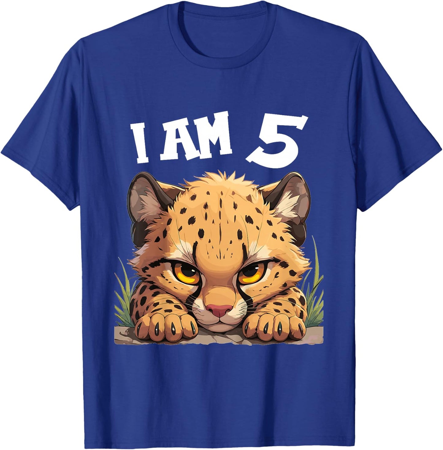 5 Years old 5 birthday Cheetahs Boy Girl Cheetah T-Shirt - T-Shirt | Royal