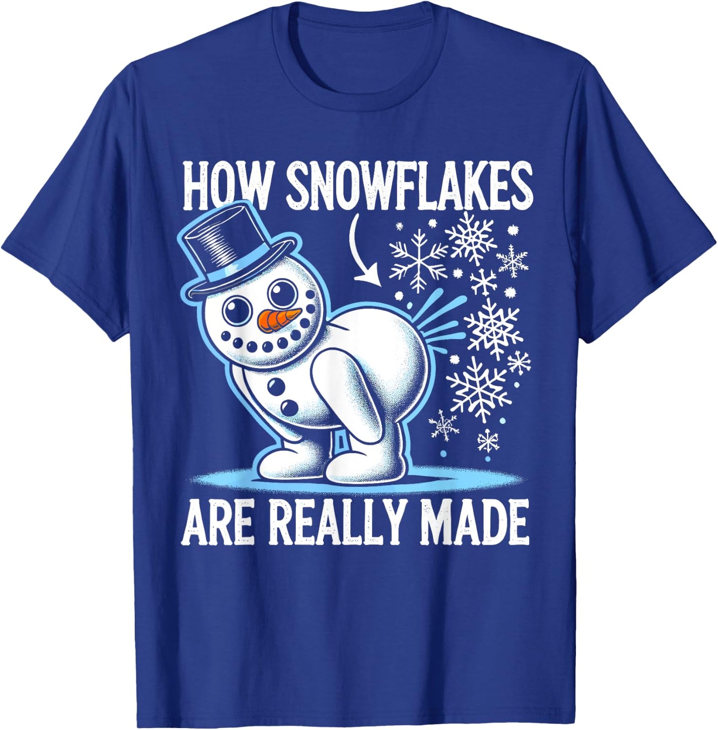 Funny Snowman How Snowflake Are Really Made Christmas Pajama T-Shirt - T-Shirt | Royal