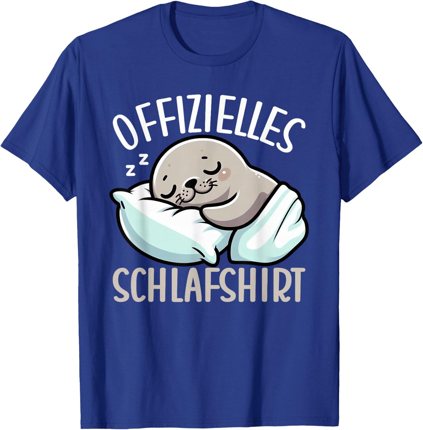 Official Sleep Shirt Seal Late Sleeper Pyjamas Bed , black T-Shirt - T-Shirt | Royal
