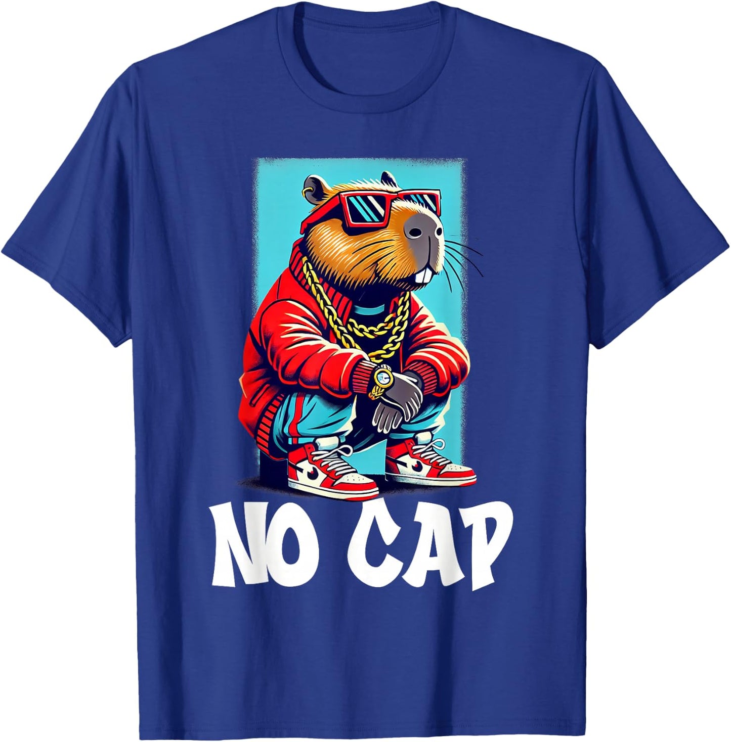 No Cap Capybara Meme Funny Zoomer Hip Hop Humor T-Shirt - T-Shirt | Royal