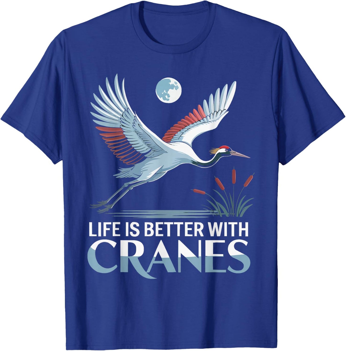 Sandhill Crane Bird Lover Birdwatching Ornithology Birder T-Shirt - T-Shirt | Royal
