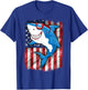 Shark 4th of July Shirt Boys Men Jawsome American Flag T-Shirt - T-Shirt | Royal