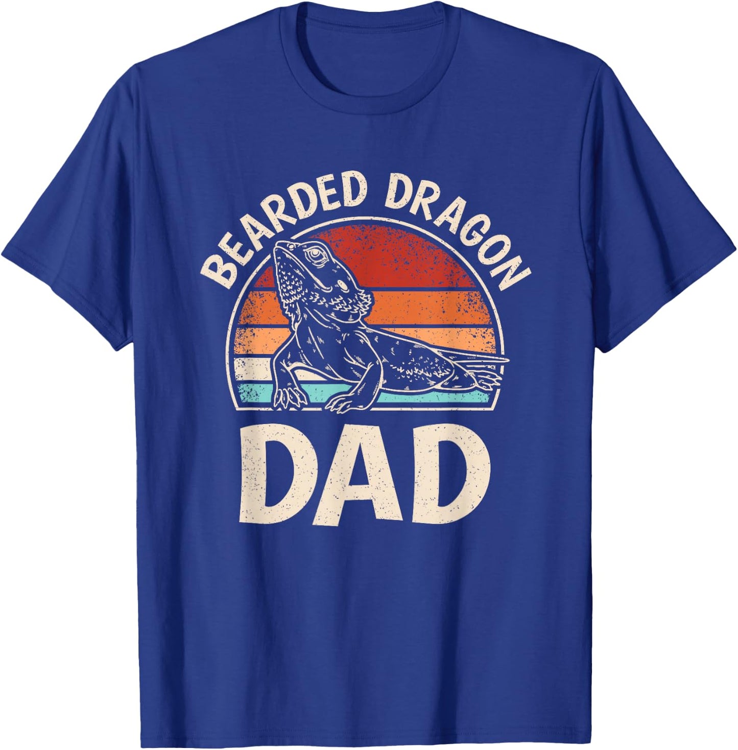 Retro Bearded Dragon Dad Funny Reptile Lizard Daddy Men T-Shirt - T-Shirt | Royal