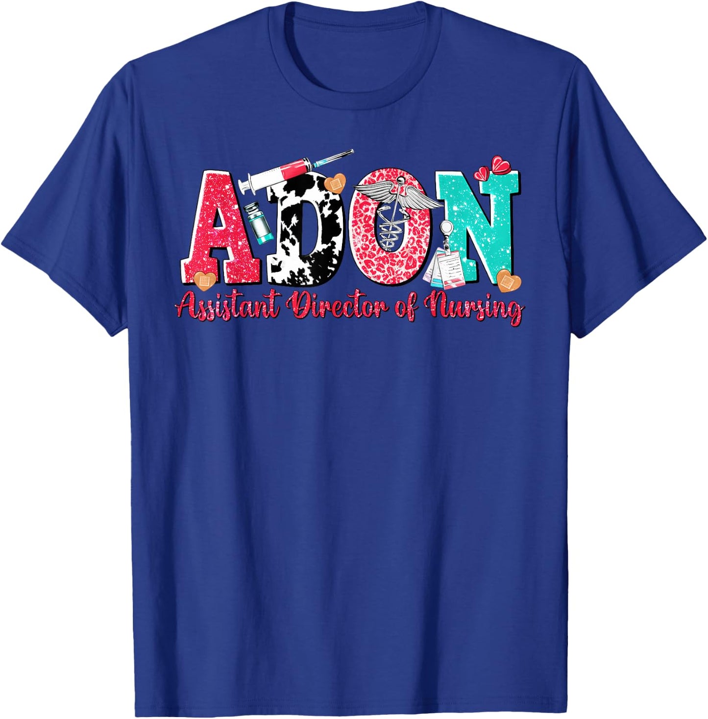Leopard ADON Nurse Assistant Director of Nursing Western T-Shirt - T-Shirt | Royal