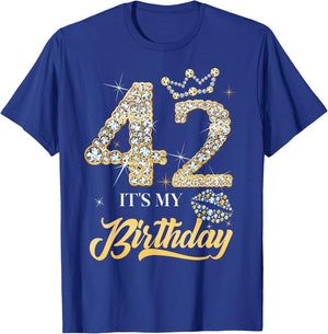 It's My 42nd Birthday Diamond Shoes 42 Years Old Women T-Shirt - T-Shirt | Royal