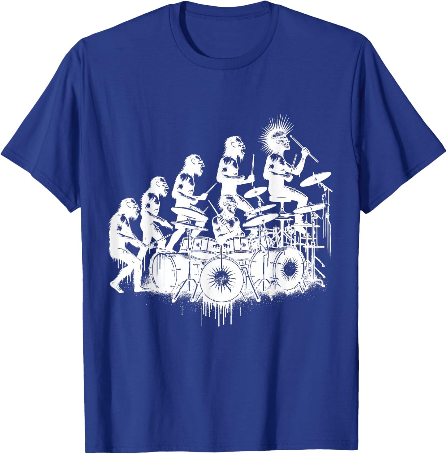 Drums Lover gifts Evolution Drummer T-Shirt - T-Shirt | Royal