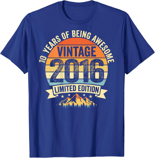 Décorations Vintage pour 10 Ans d'anniversaire pour Homme 10 Ans 2016 10e T-Shirt - T-Shirt | Royal
