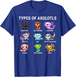 Types Of Axolotls Kawaii Axolotls T-Shirt - T-Shirt | Royal