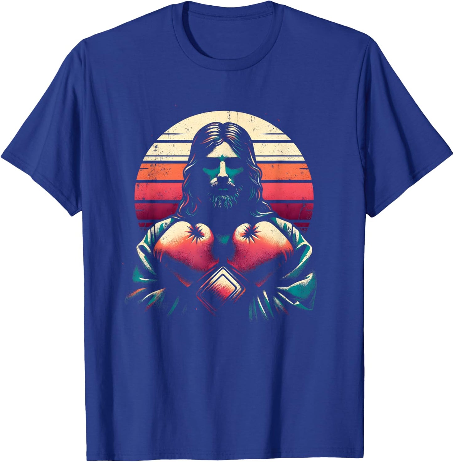 Jesus With Boxing Gloves - Funny Christian Religious Boxer T-Shirt - T-Shirt | Royal