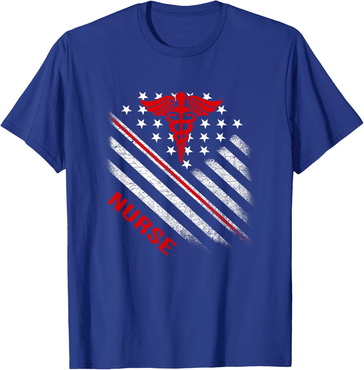American Flag Patriotic Nurse Nurses Nursing Student T-Shirt - T-Shirt | Royal