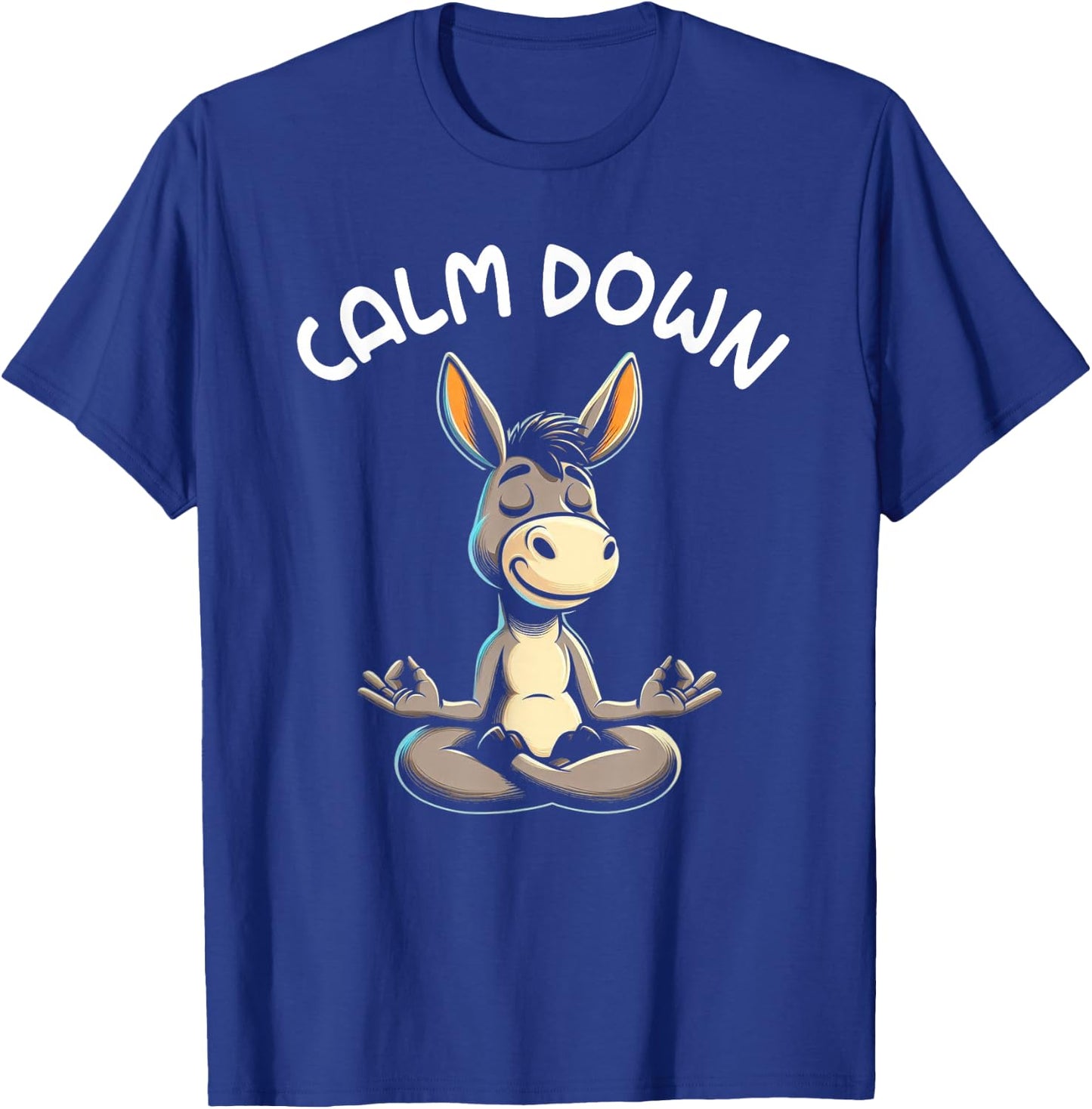 Donkey Calm Down Yoga Meditation T-Shirt - T-Shirt | Royal