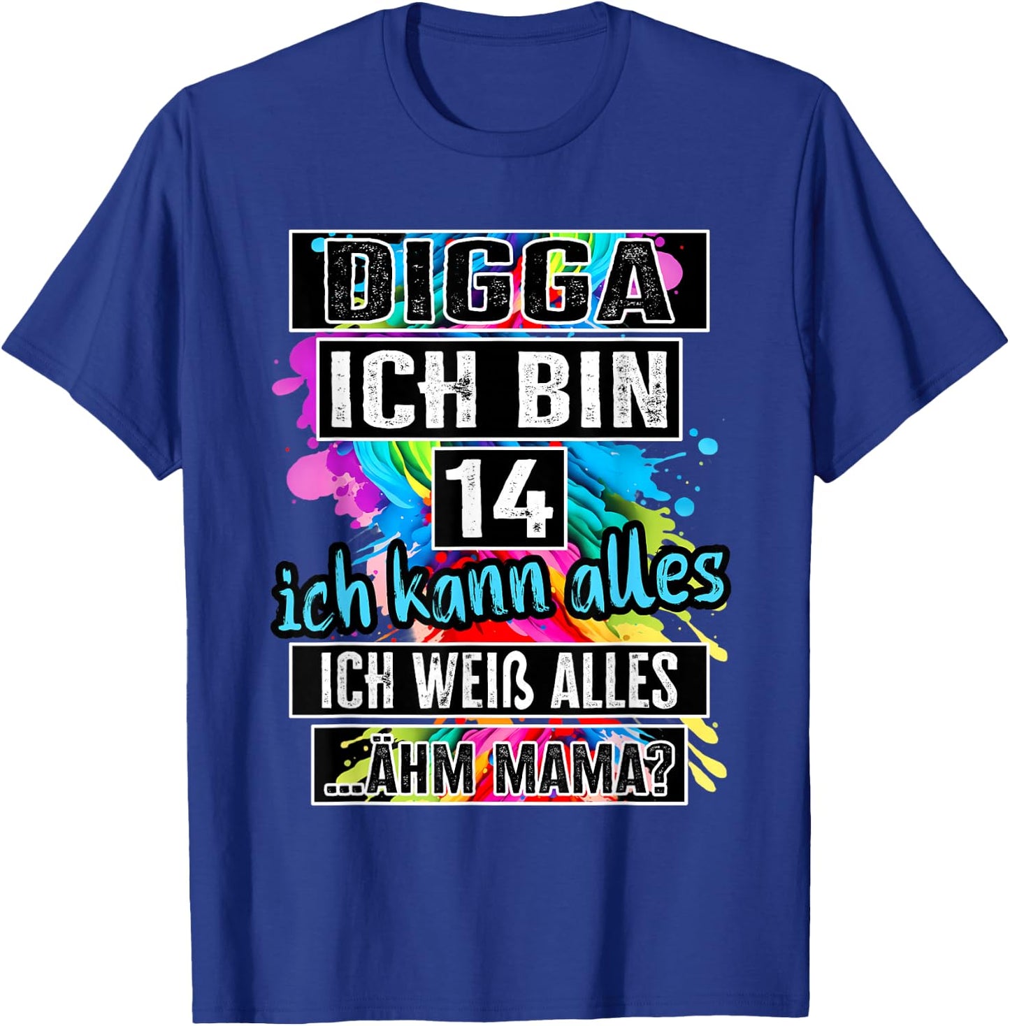 14th Birthday Girl Boy Digga I Am 14 Years , black T-Shirt - T-Shirt | Royal